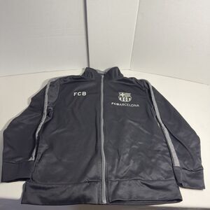 FC Barcelona FCB Soccer Tracksuit Jacket Black Size Large